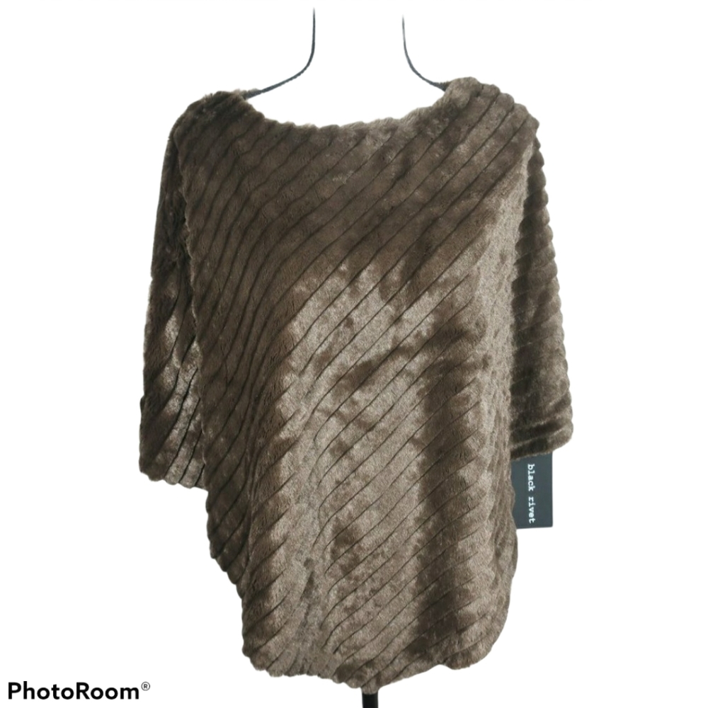 Black Rivet NWT Sz S/M Chocolate Brown Poncho D146